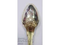 Уникална Сребърна, Позлатена Лъжица с Глава - Франция 19 век