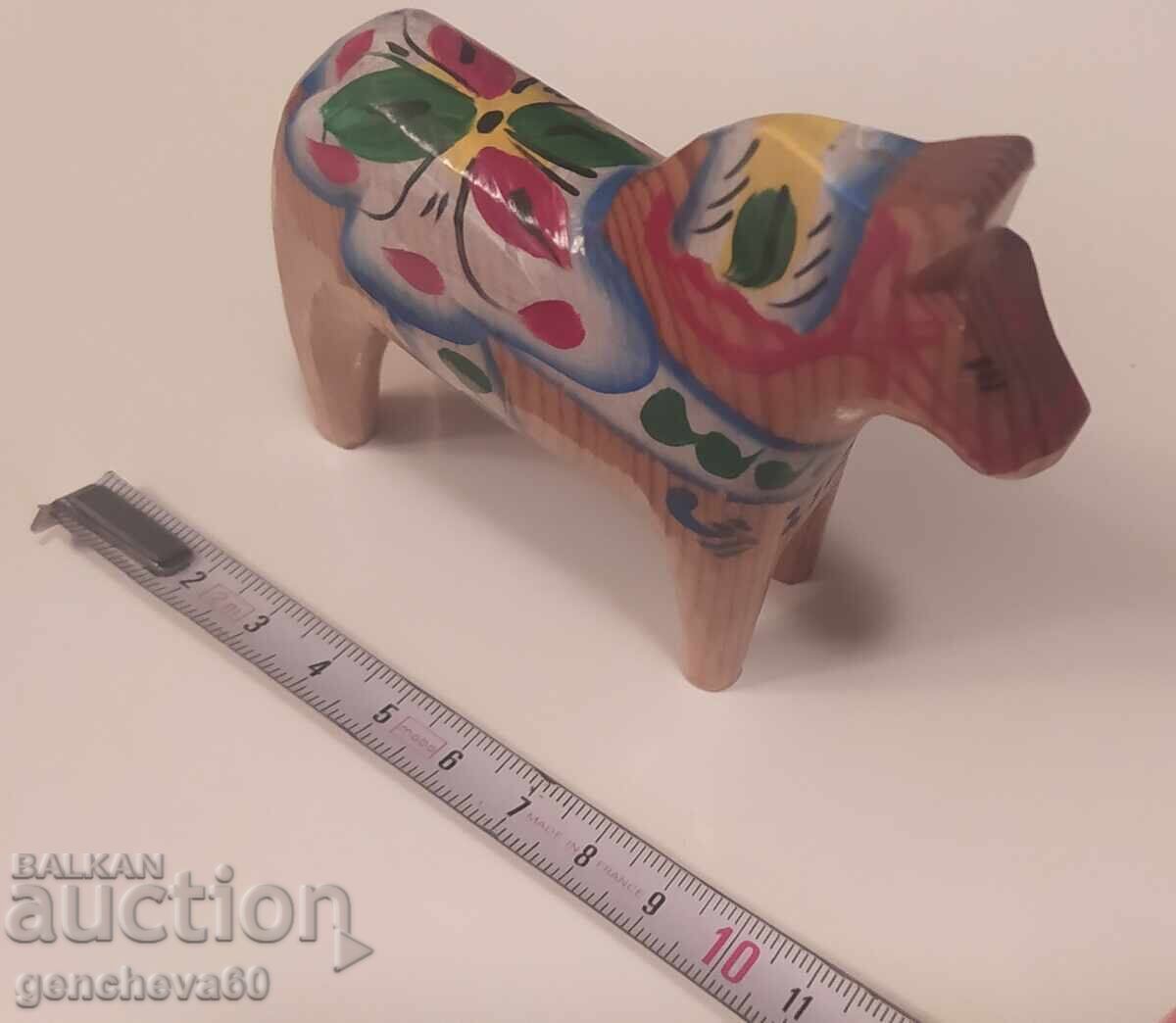 Доставка на Винтидж малък ръчно рисуван кон/SWEDEN