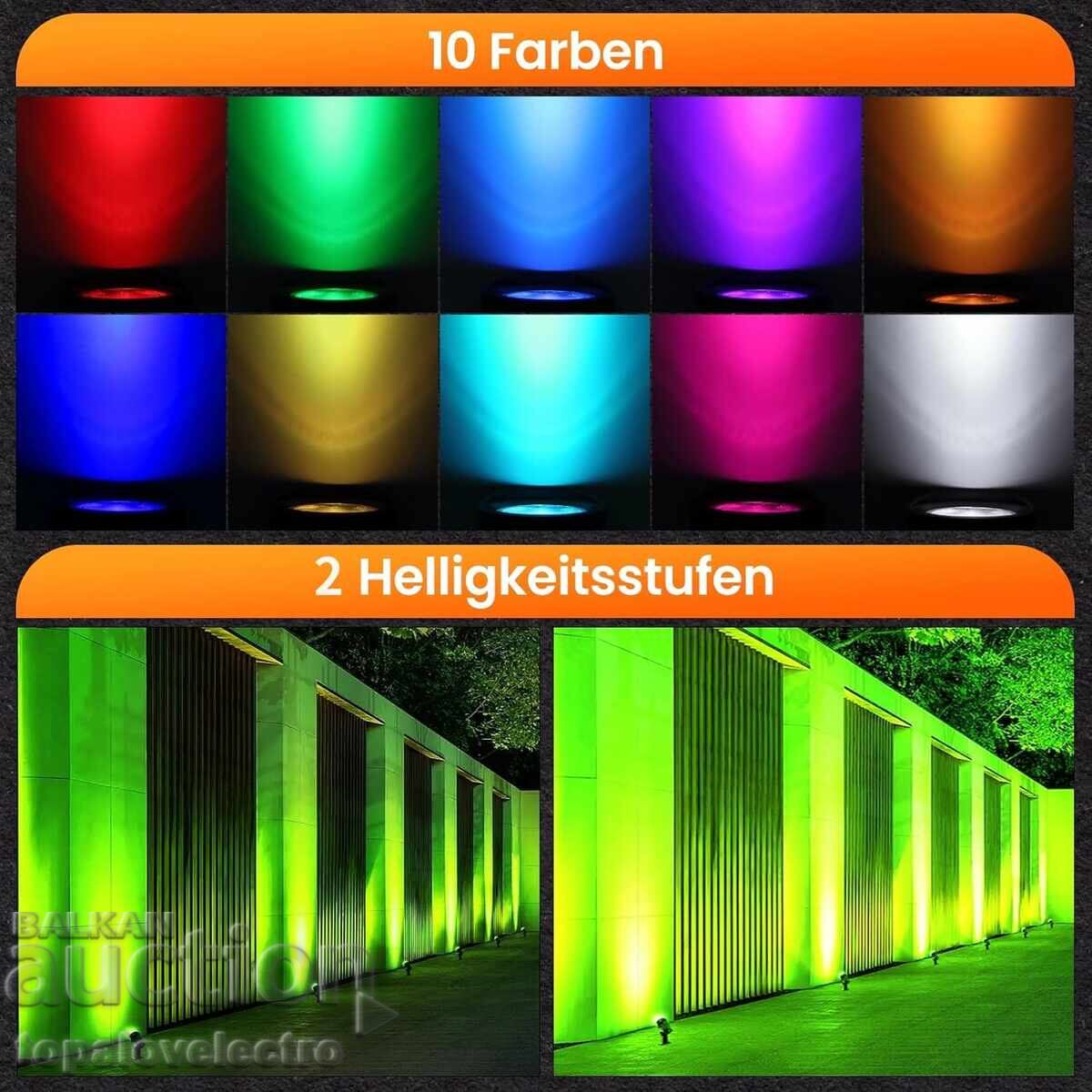 Set of 8 RGB garden spotlights with remote control with price € 36.00 | 70.41 BGN Set of 8 RGB garden spotlights with remote control with price € 36.00 | 70.41 BGN