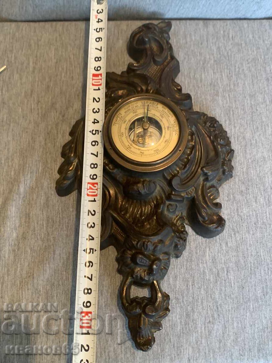 Vechi barometru masiv din bronz - 5