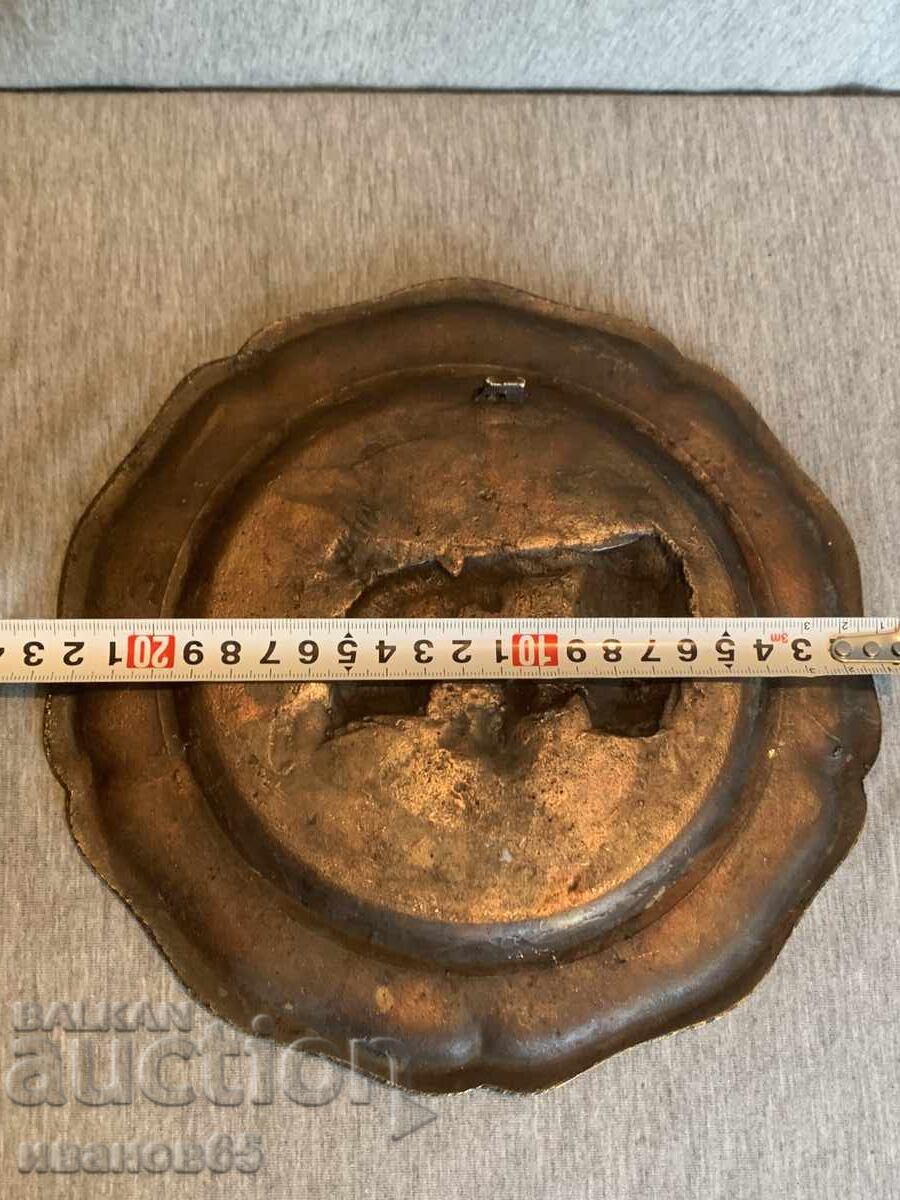 старо бронзово пано за стена трактор FORD - 5 старо бронзово пано за стена трактор FORD - 5