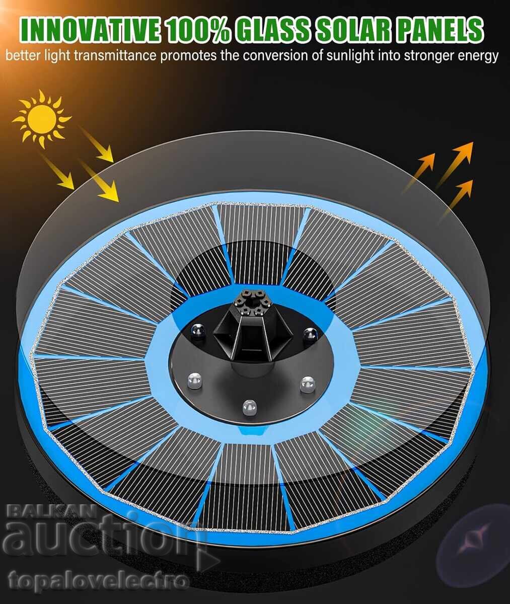 Аукцион Соларен фонтан за градина, 3.5W, 8 дюзи, LED осветление Аукцион Соларен фонтан за градина, 3.5W, 8 дюзи, LED осветление