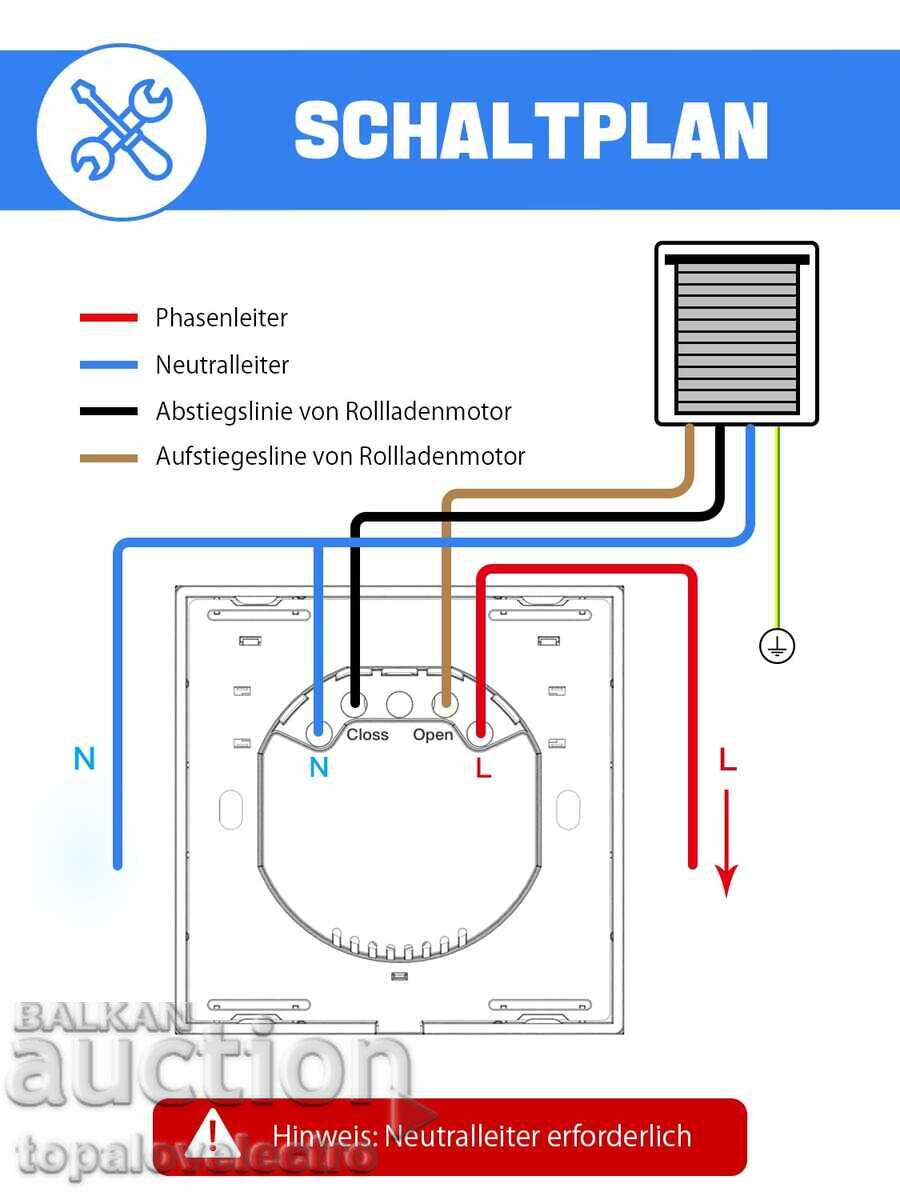 Licitație Întrerupător WiFi pentru jaluzele rulou, cu temporizator, 2 buc/set Licitație Întrerupător WiFi pentru jaluzele rulou, cu temporizator, 2 buc/set