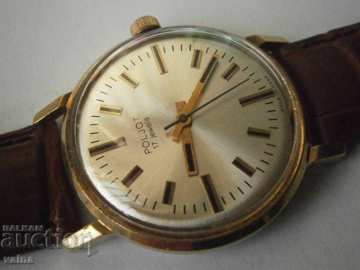 Аукцион POLJOT, Au 10, cal. 2609, 17 jewels, 35мм каса, USSR Аукцион POLJOT, Au 10, cal. 2609, 17 jewels, 35мм каса, USSR