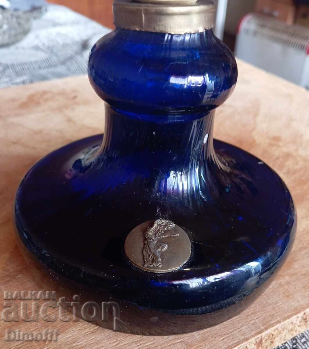 Παράδοση Παλιό κηροπήγιο μπλε γυαλί