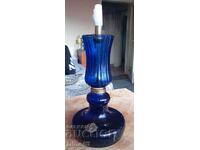Old candlestick blue glass