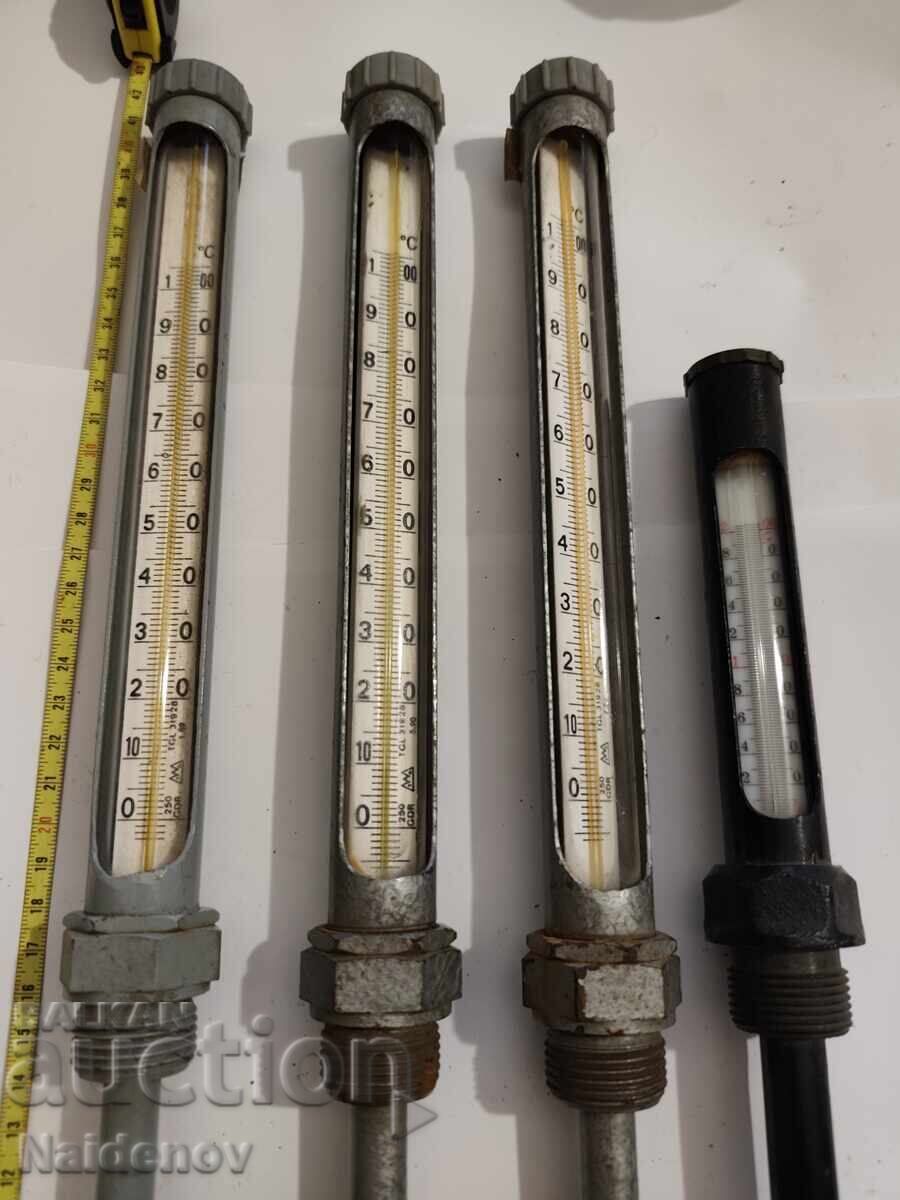 Lot of 4 mercury thermometers for pipes with price € 29.00 | 56.72 BGN