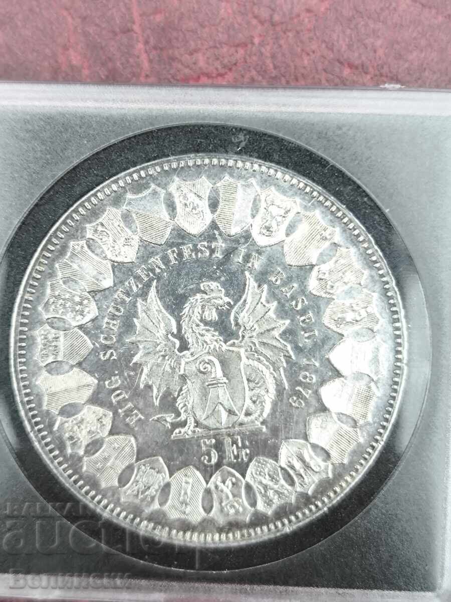 5 φράγκα Shooting Thaler 1879 Ελβετία - 5 5 φράγκα Shooting Thaler 1879 Ελβετία - 5