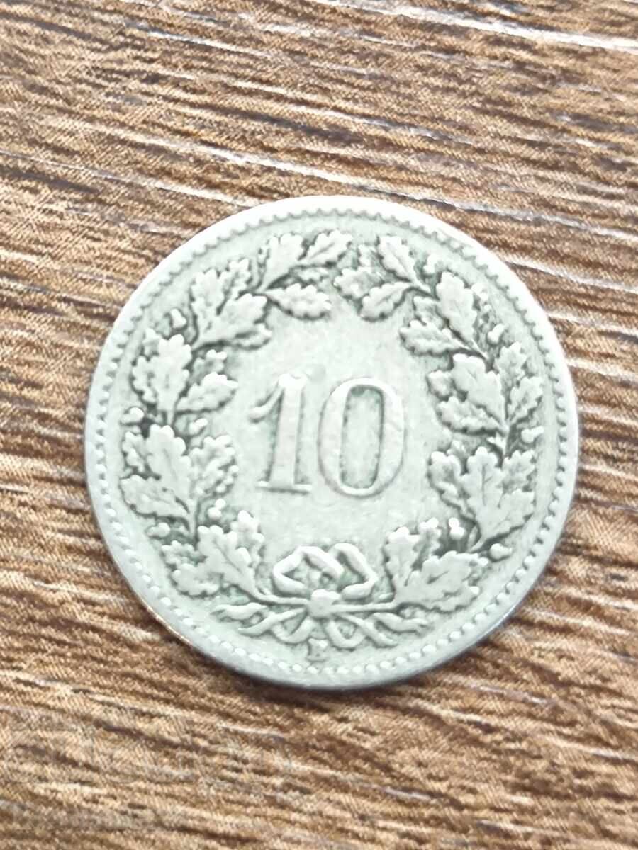 10 Rappen Switzerland 1907 with price € 2.00 | 3.91 BGN 10 Rappen Switzerland 1907 with price € 2.00 | 3.91 BGN