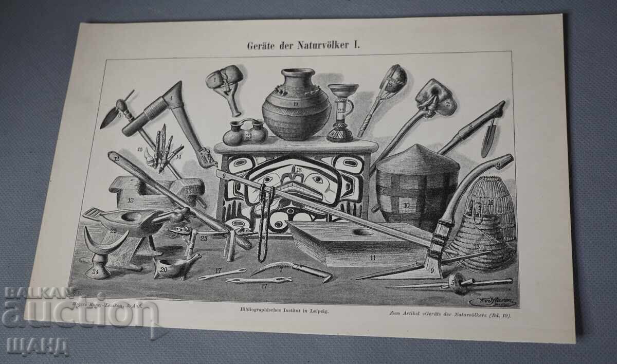 1900 Lithograph Instruments of the Indigenous Population 1900 Lithograph Instruments of the Indigenous Population