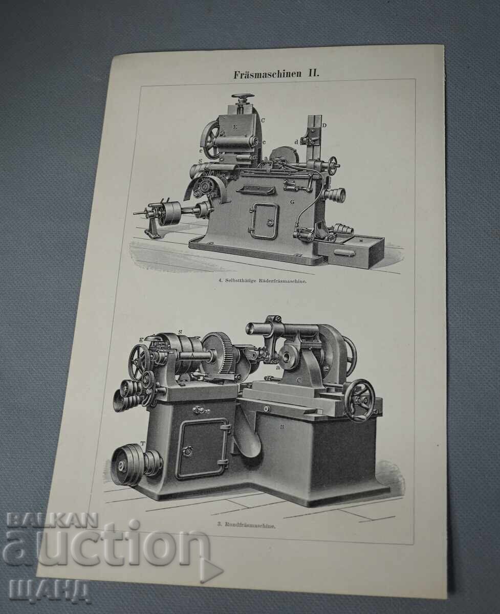 1900 Λιθογραφία τύπων φρεζομηχανών με τιμή € 5.11 | 9.99 BGN