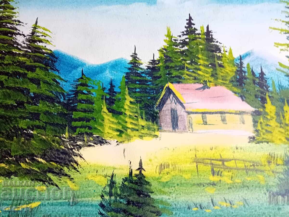 TABLOU VECHI ACVAREL IVAN BOTUŞAROV SEMNAT - 5