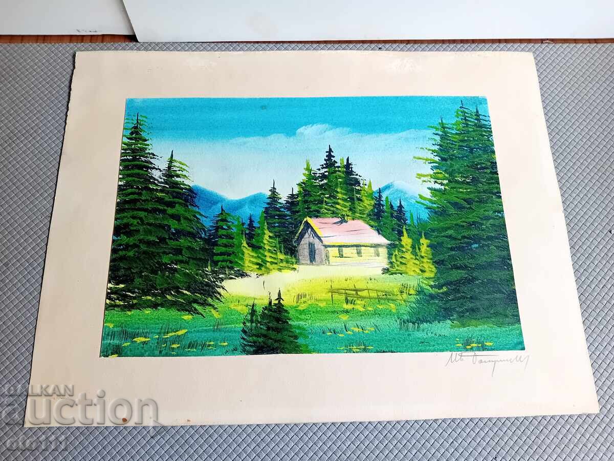 TABLOU VECHI ACVAREL IVAN BOTUŞAROV SEMNAT