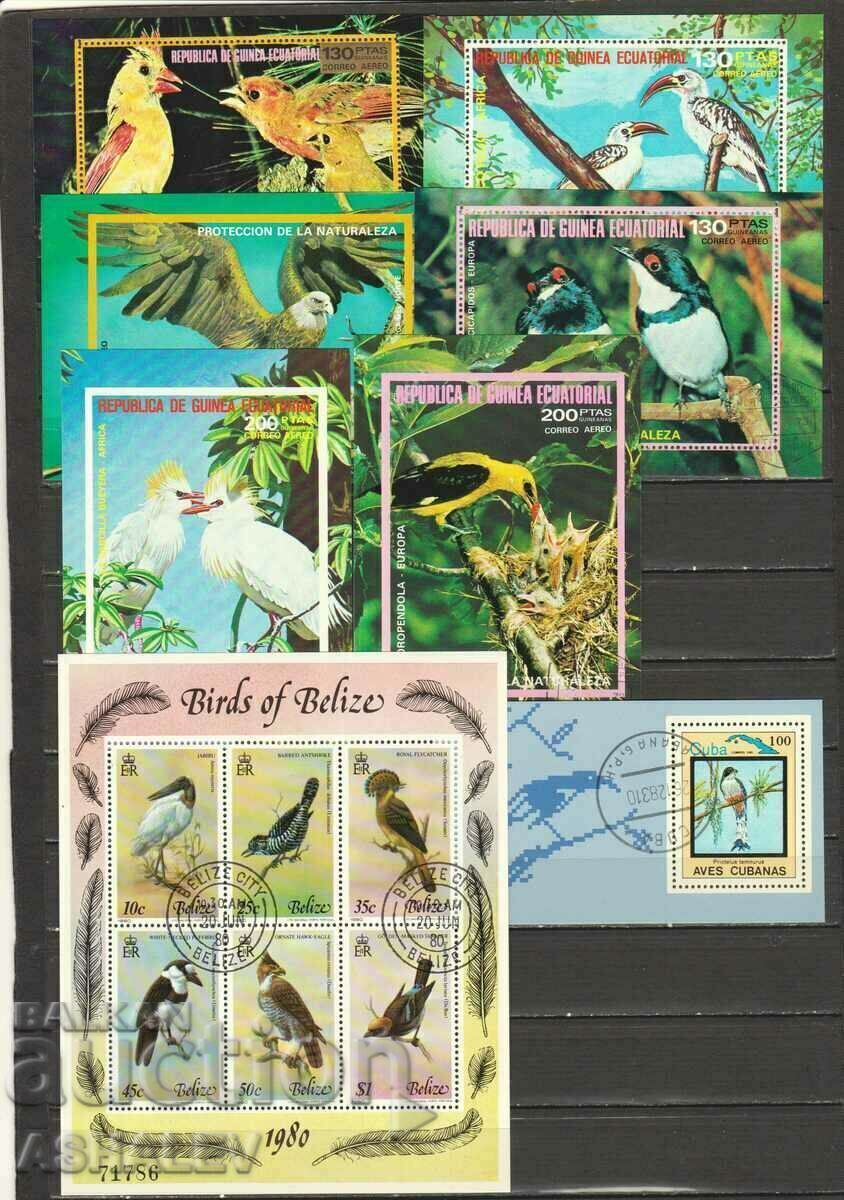 Lot of Birds 11 pieces series + 8 blocks stamped / used (O) with price € 9.00 | 17.60 BGN Lot of Birds 11 pieces series + 8 blocks stamped / used (O) with price € 9.00 | 17.60 BGN