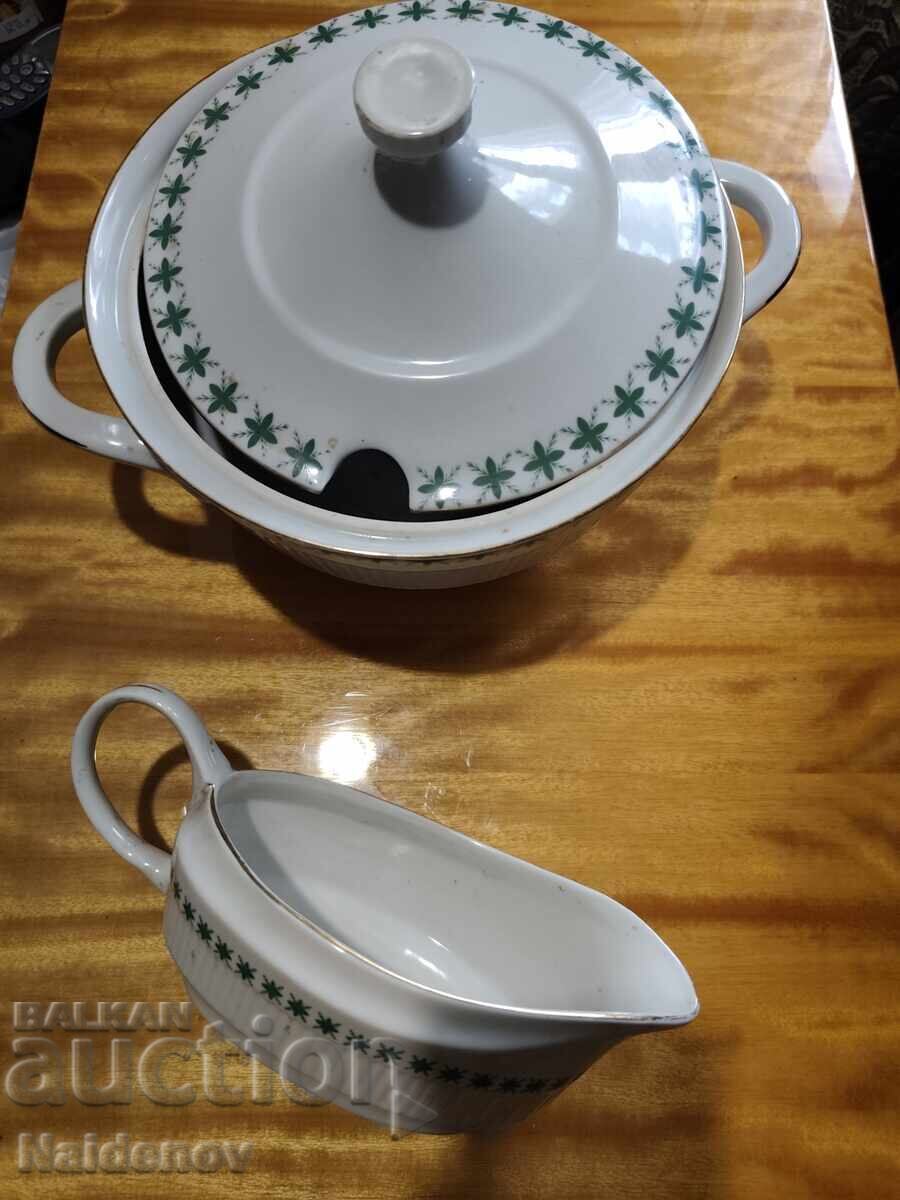 Лот порцеланов Супник сосиера от Соца Български Лот порцеланов Супник сосиера от Соца Български