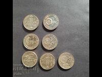 Șapte monede 2 lv. 1981 g