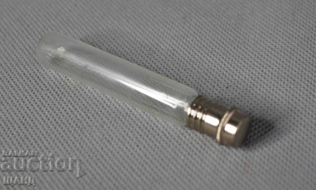 Old glass perfume bottle with a metal container with price € 1.71 | 3.34 BGN Old glass perfume bottle with a metal container with price € 1.71 | 3.34 BGN