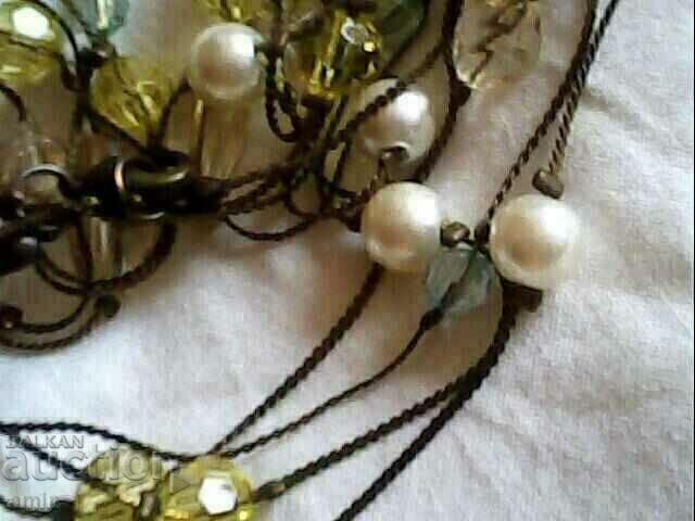 Auction double necklace with natural stones and pearls Auction double necklace with natural stones and pearls