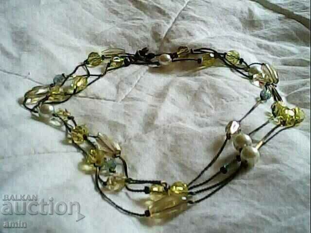 double necklace with natural stones and pearls double necklace with natural stones and pearls