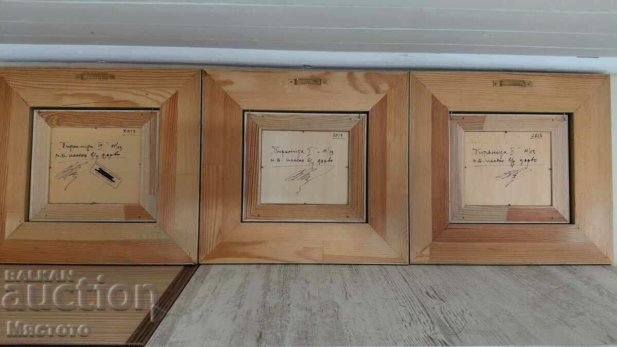 Auction  Volodya Kenarev - Triptych Painting Pyramid 1, 2, 3 Oil