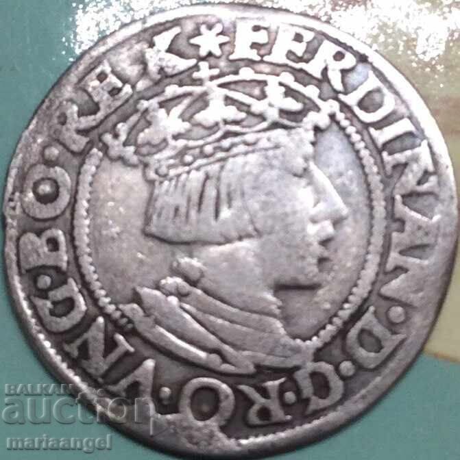 Австрия 3 кройцера 1549 Фердинанд  Орел с 1 глава сребро - 6