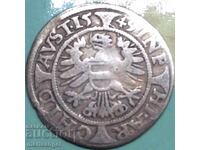 Австрия 3 кройцера 1549 Фердинанд  Орел с 1 глава сребро