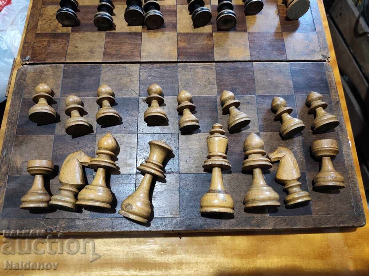 Голям дървен шах от царско време 39.5/39.5 см. - 5