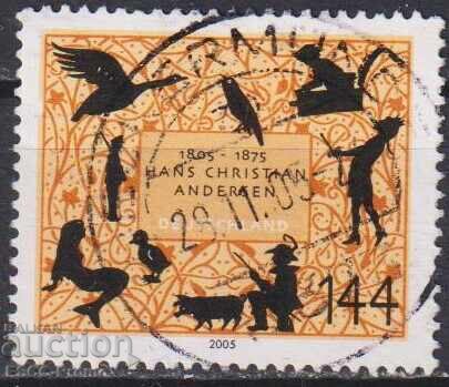 Timbrul poștal timbrat Hans Christian Andersen 2005 din Germania
