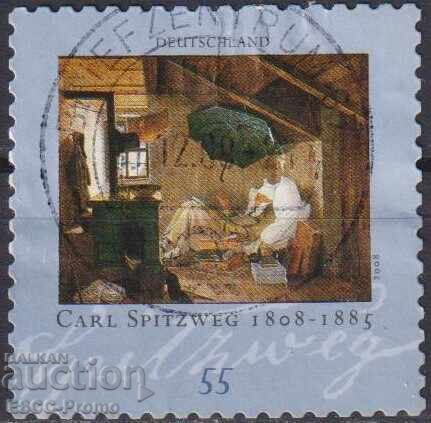 Σφραγισμένη γραμματόσημο Ζωγραφική Ο Φτωχός Ποιητής 2008 από Γερμανία