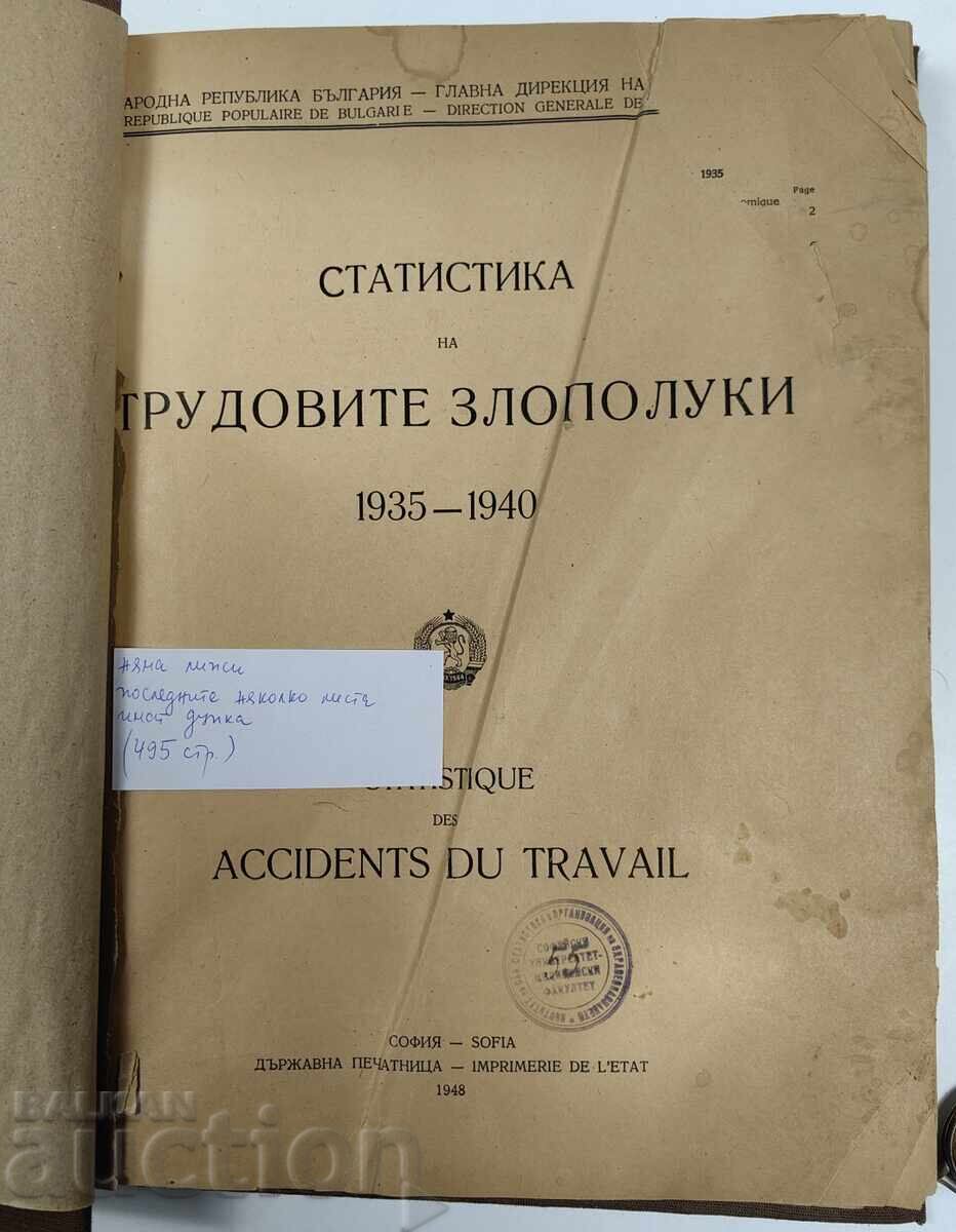 1948 ΣΤΑΤΙΣΤΙΚΗ ΤΩΝ ΕΡΓΑΤΙΚΩΝ ΑΤΥΧΗΜΑΤΩΝ 1935-1940 με τιμή € 25.00 | 48.90 BGN 1948 ΣΤΑΤΙΣΤΙΚΗ ΤΩΝ ΕΡΓΑΤΙΚΩΝ ΑΤΥΧΗΜΑΤΩΝ 1935-1940 με τιμή € 25.00 | 48.90 BGN
