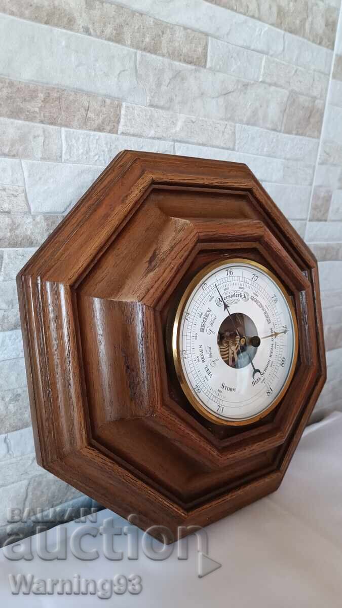 Old German barometer with wooden base - hexagon with price € 45.00 | 88.01 BGN Old German barometer with wooden base - hexagon with price € 45.00 | 88.01 BGN