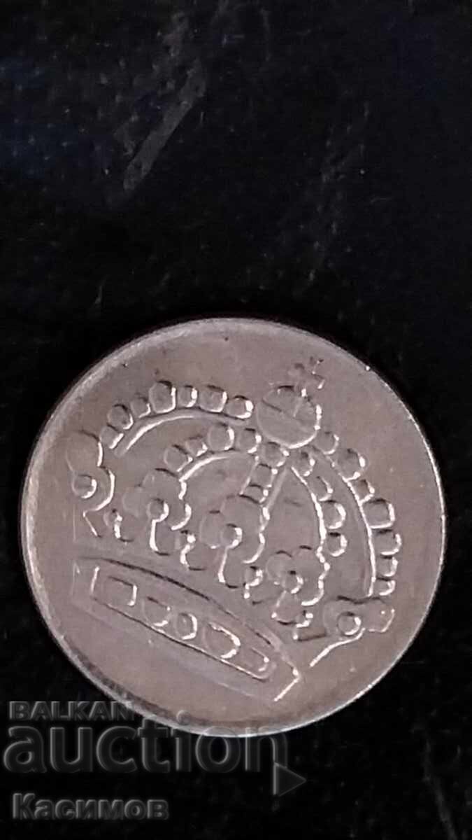 Доставка на Стара сребърна монета от Швеция 50 йоре 1953 година