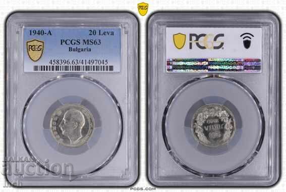 Auction  20 LEVA 1940 MS 63 PCGS BZC