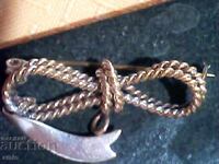 Broșă veche, frumoasă, aurită și argintată