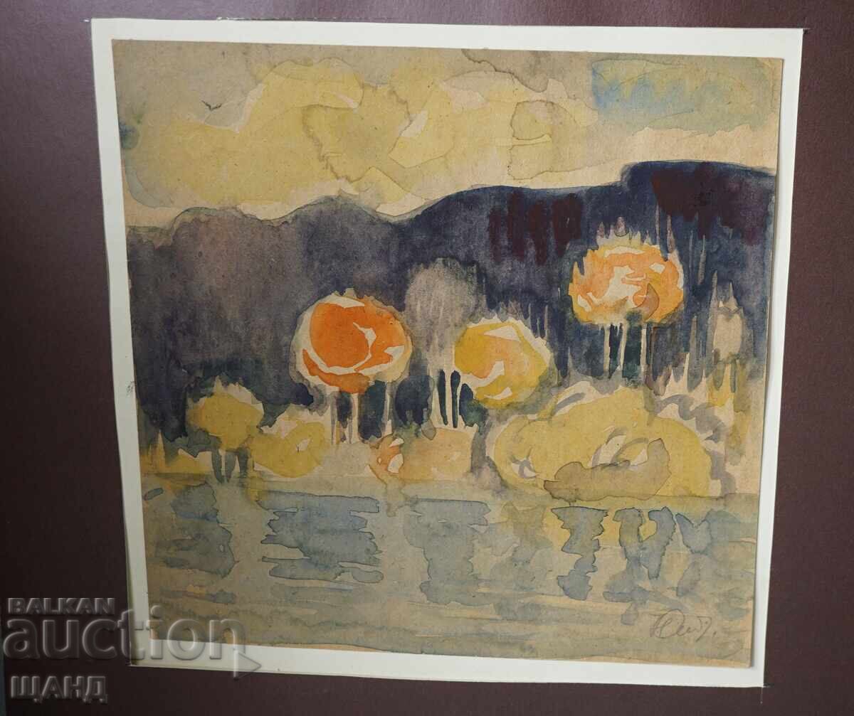 Παλιά αριστοτεχνική ζωγραφιά, ακουαρέλα, ορεινό τοπίο με τιμή € 3.25 | 6.36 BGN Παλιά αριστοτεχνική ζωγραφιά, ακουαρέλα, ορεινό τοπίο με τιμή € 3.25 | 6.36 BGN