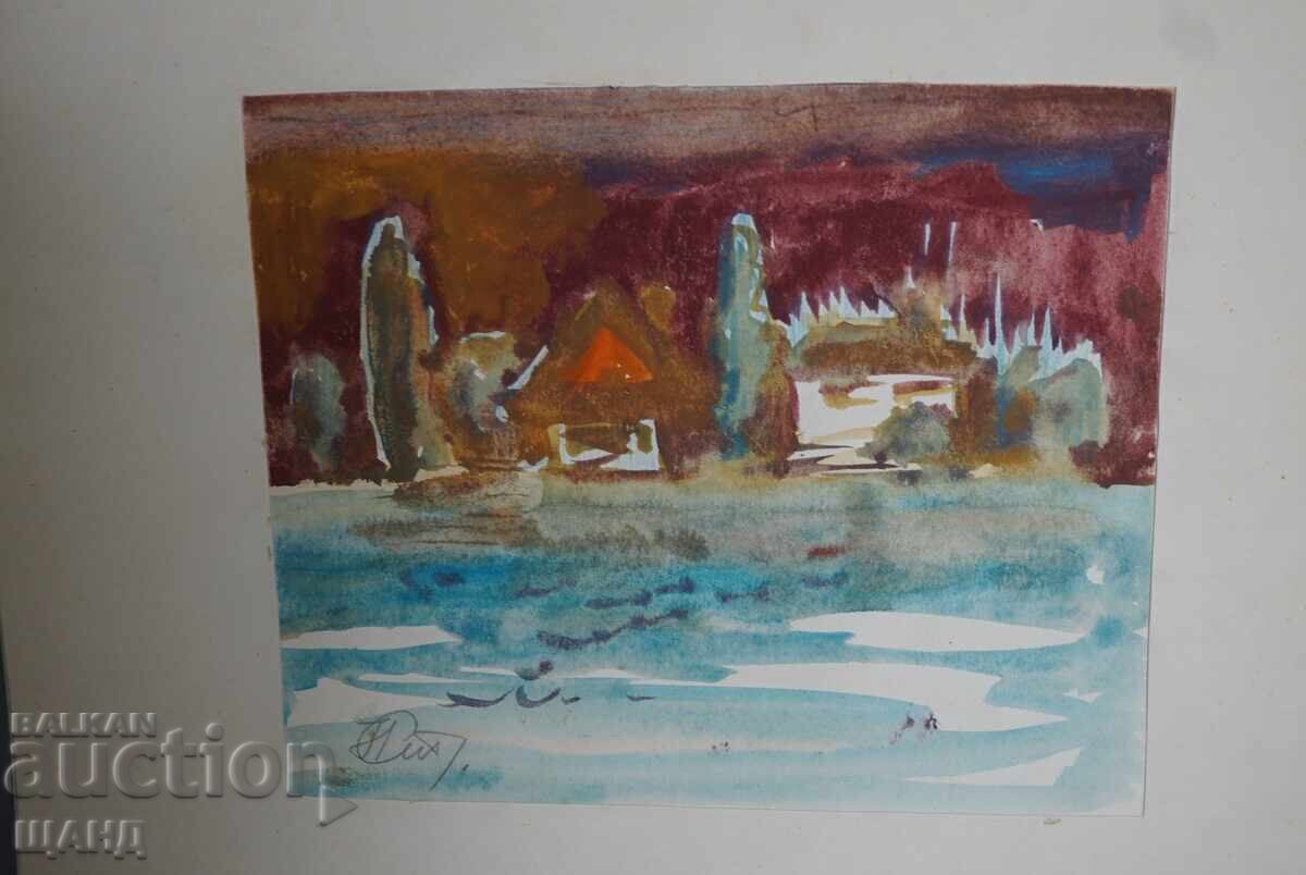 Παλιά Μαεστρική ζωγραφιά εικόνα ακουαρέλα τοπίο με τιμή € 3.00 | 5.87 BGN