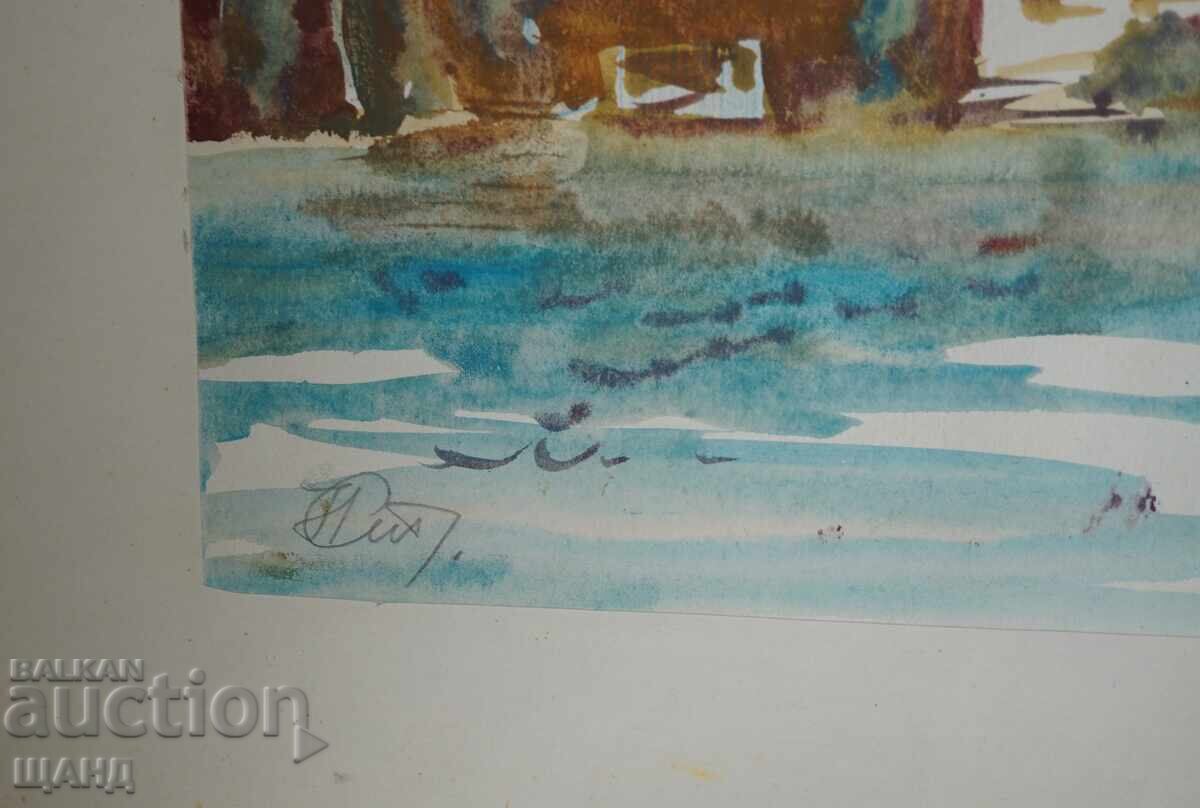 Δημοπρασία Παλιά Μαεστρική ζωγραφιά εικόνα ακουαρέλα τοπίο