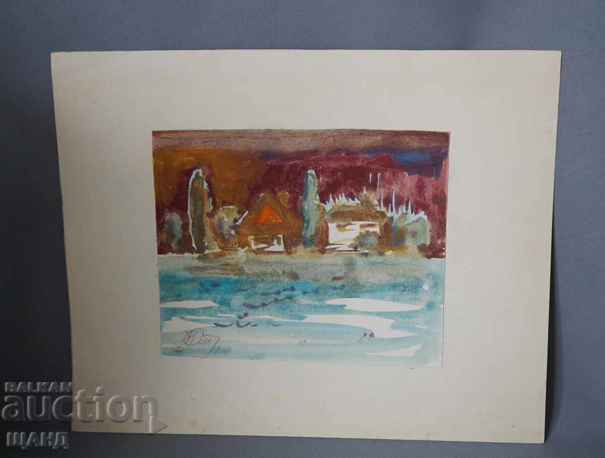 Παλιά Μαεστρική ζωγραφιά εικόνα ακουαρέλα τοπίο