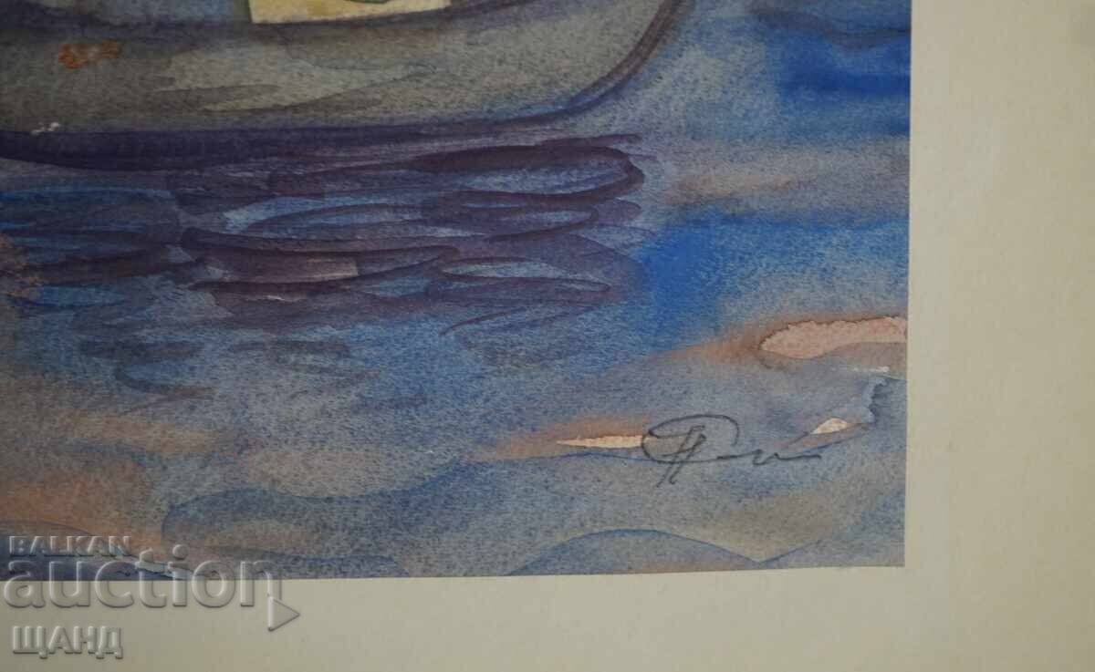 Auction Old Master Painting Watercolor Seascape Boat Auction Old Master Painting Watercolor Seascape Boat