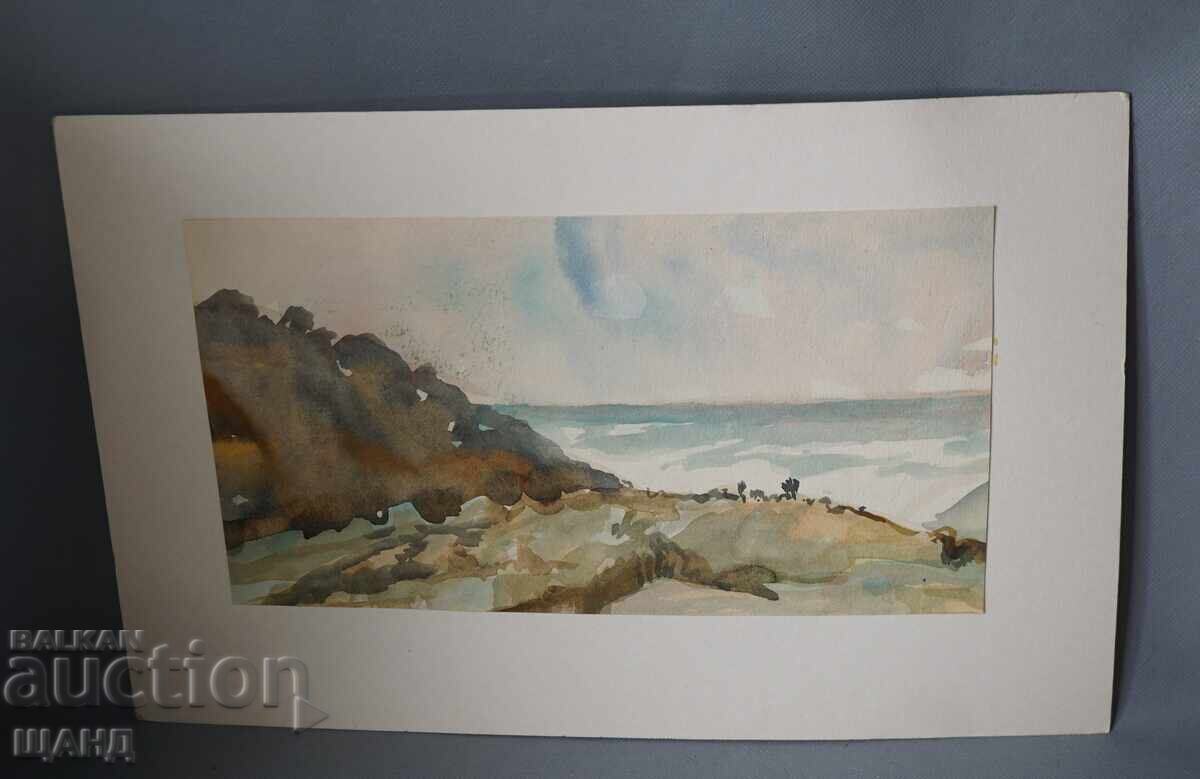 Old Master's drawing watercolor painting seascape Old Master's drawing watercolor painting seascape