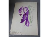 1983 Παλιά Μαεστρική ζωγραφική εικόνα πορτρέτο πρόσωπο