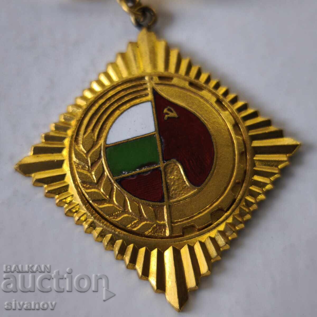 Bulgaria Medal Breast Badge Fatherland Front Gold #6229 with price € 7.99 | 15.63 BGN