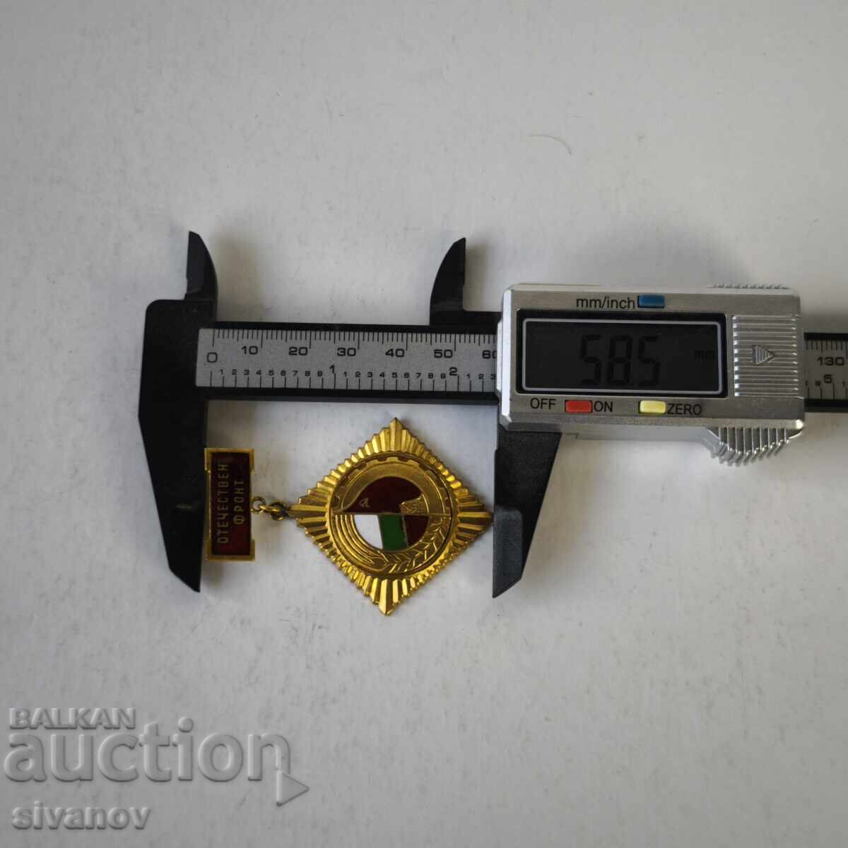 Bulgaria Medal Breast Badge Fatherland Front Gold #6229 - 7