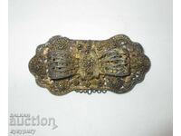 Автентична стара Възрожденска сребърна брошка накит филигран