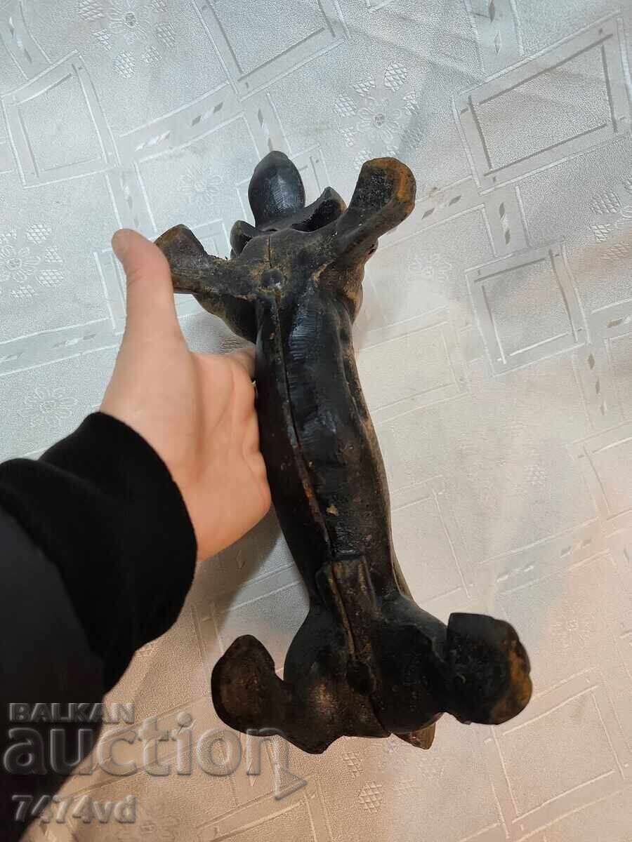 Стара масивна чугунена стъргалка за обувки куче 1900 - 7