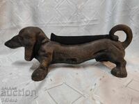 Old massive cast iron dog-shaped boot scraper 1900