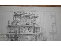 1900 France Architectural Lithograph of a Buffet House