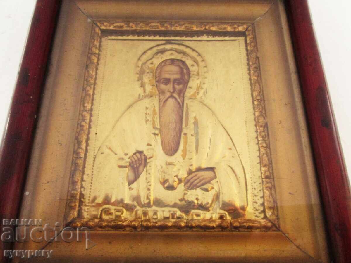 Стара икона с позлатен обков на Св. Иван Рилски Чудотворец с цена € 50.00 | 97.79 лв.