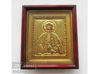 Стара икона с позлатен обков на Св. Иван Рилски Чудотворец