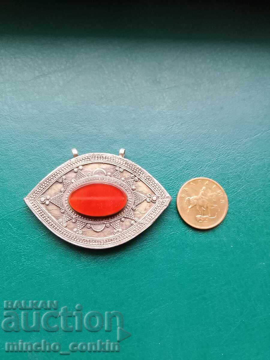 Възрожденски амулет Божието око сребро сачан карнеол. - 7
